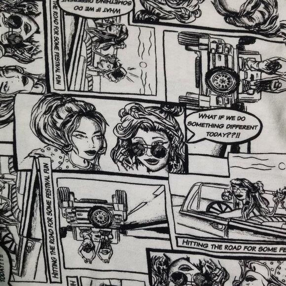 Zara Women Comic Print Top Black/White Small - Picture 8 of 8